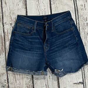 J. Crew Denim Blue Distressed Women's Shorts Button Up Summer Vacation